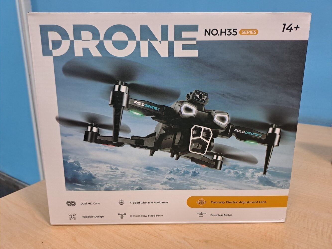 H35 Fold Drone Ⅱ 2.4G 4K Ultrahd Dual Camera Wifi 360° Obstacle Avoidance Bidirectional Regulation Professional Drone